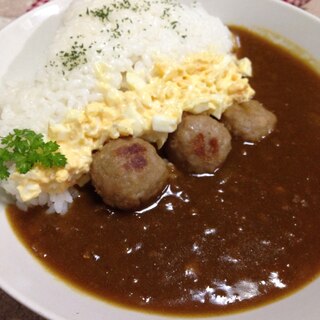 マヨ玉肉団子カレー♪